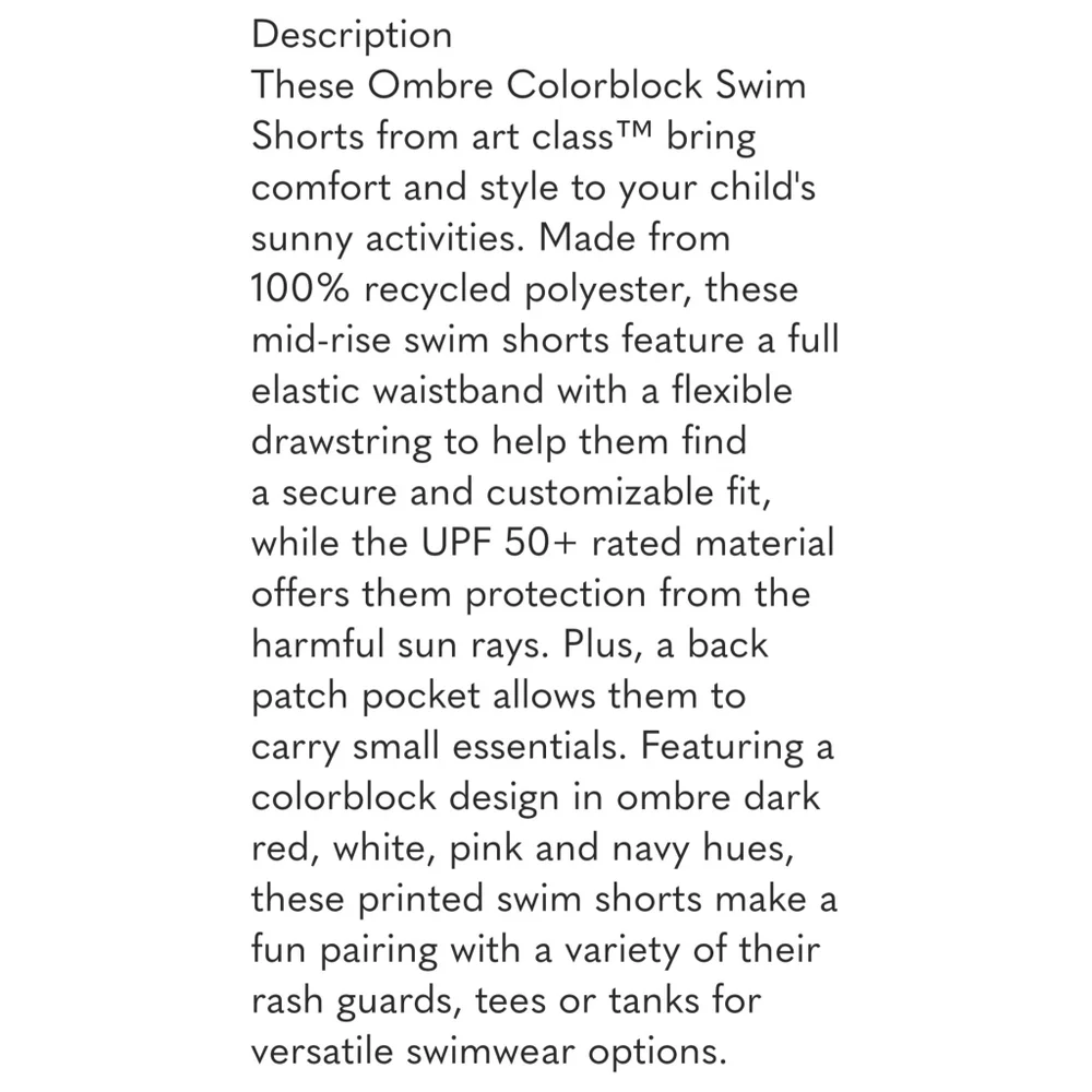 Art Class Boy's Ombre Swim Trunks